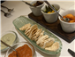 mini popadoms and chutneys